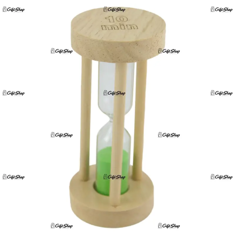 Clepsidra din lemn cu nisip colorat, 10 minute - 11 cm